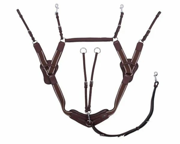 Подперсье для лошади LeatherArt с широкой резинками 5 точек (Коричневый, FULL)